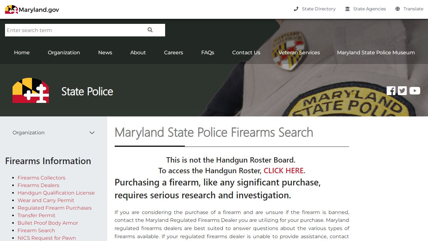 Firearm Search - Maryland State Police